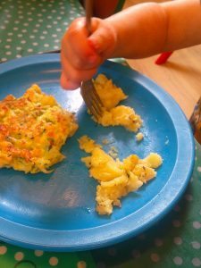 Courgette and sweetcorn fritters at Blue Windmill Nursery in Rugby