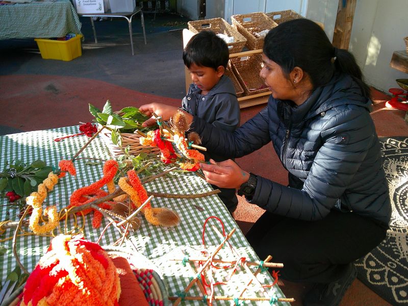 autumn activities at nursery with families in rugby
