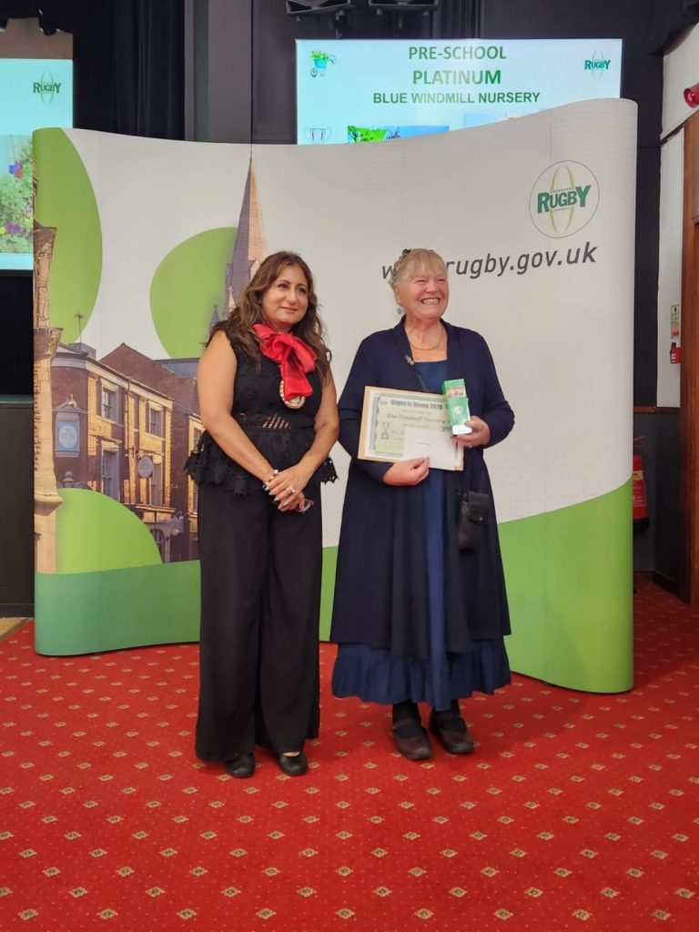 blue windmill nursery rugby in bloom platinum winners 2026 with the mayor
